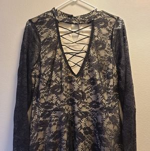 Lace peplum style top